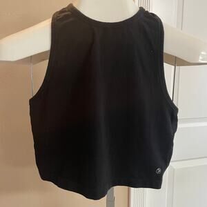 Savvi Riot Racer Tank Womens Medium Black Crop Top Activewear